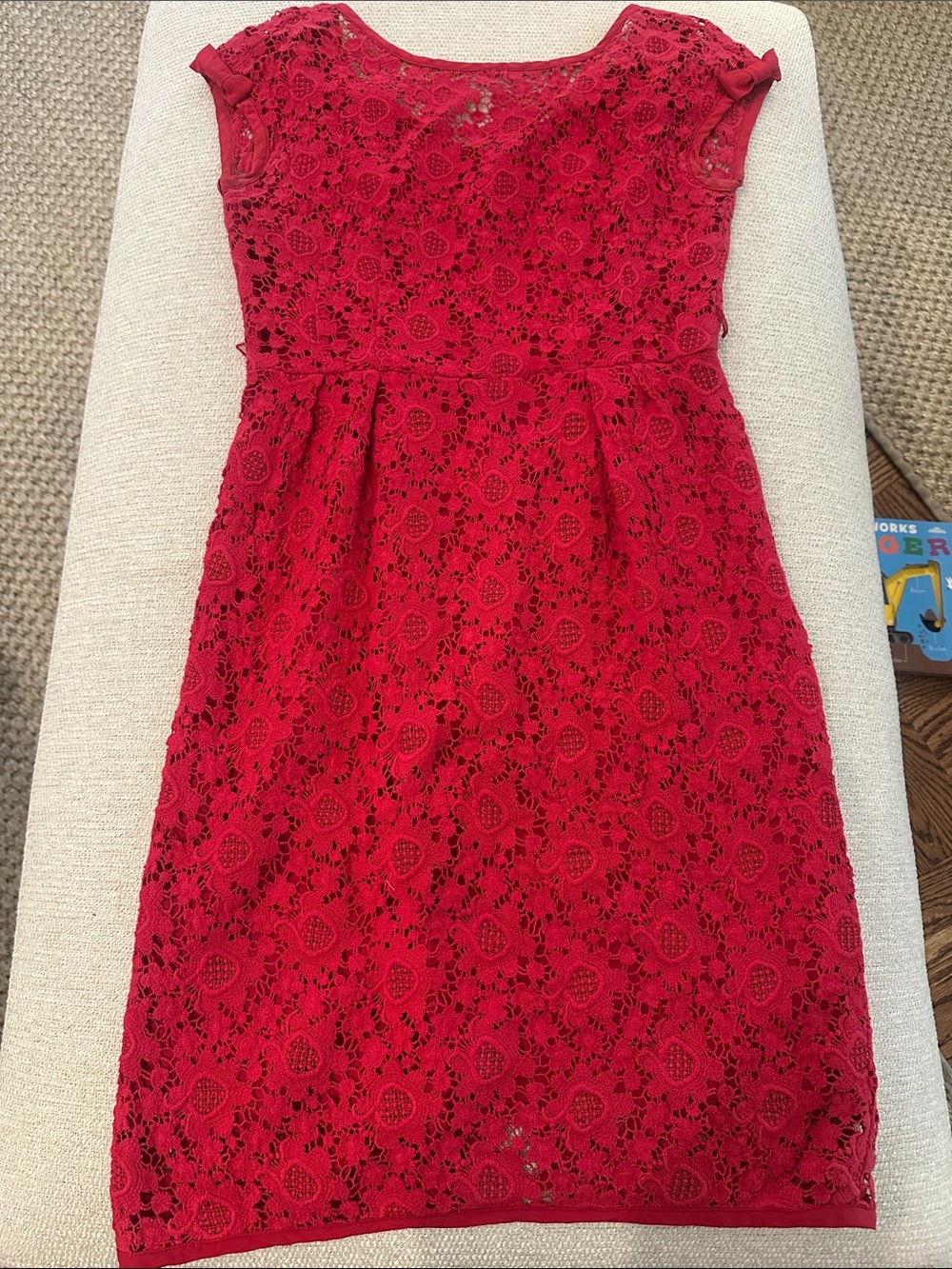 Nanette Lepore Red Lace Cap-Sleeve Sheath Dress